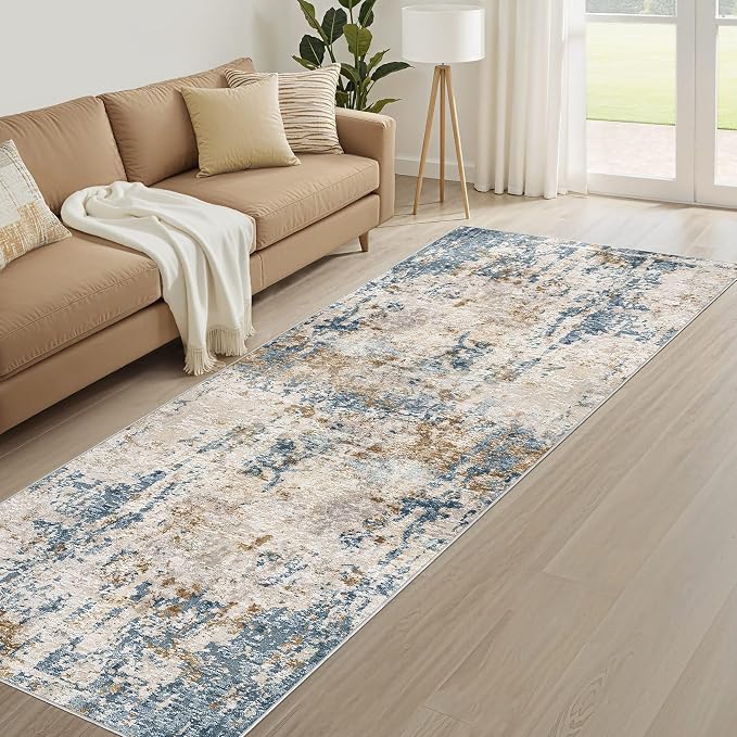 LOONGRUG Runner Rug 3x8 Washable Non-Slip Kitchen Neutral Modern Rug | Abstract - Image 8