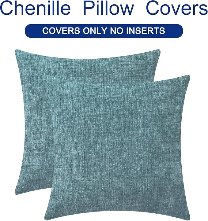 CaliTime Decorative Couch Throw Pillow Covers 22 X 22 Inches Smoke Blue | Pack - Image 6