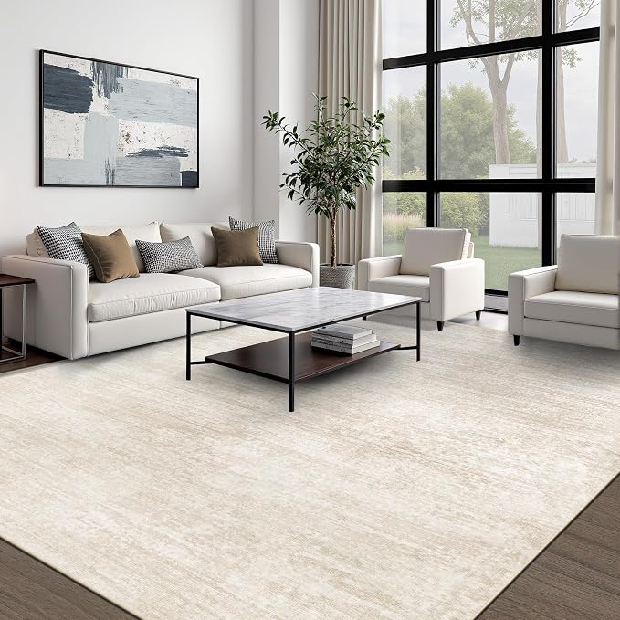 pmtsns Area Rugs 10x14 Living Room: Washable Rug Modern Abstract Neutral Soft - Image 7