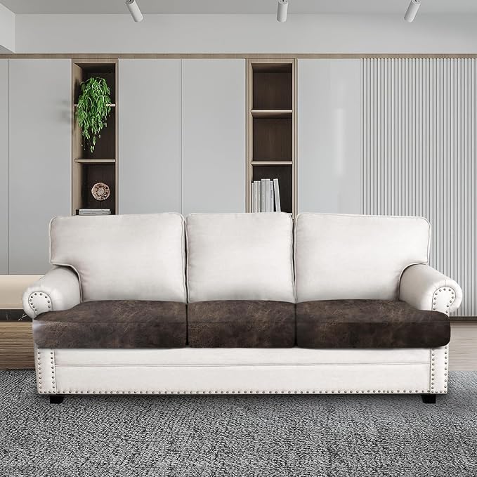 ANARACHON Leather Look Couch Cushion Covers Sofa Seat Slipcovers Sets Couches - Image 2