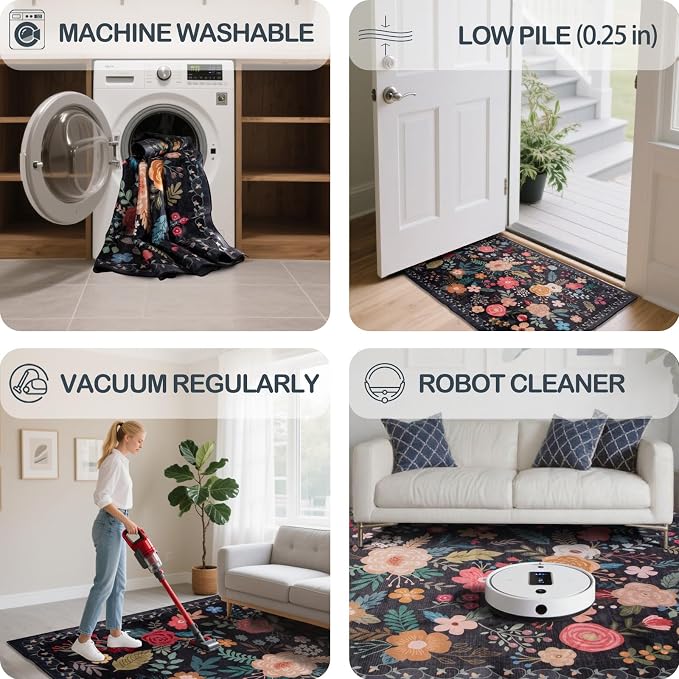 Area Rug for Living Room, 10x12 Large Washable Rugs for Dining Room, Non Slip - Image 7