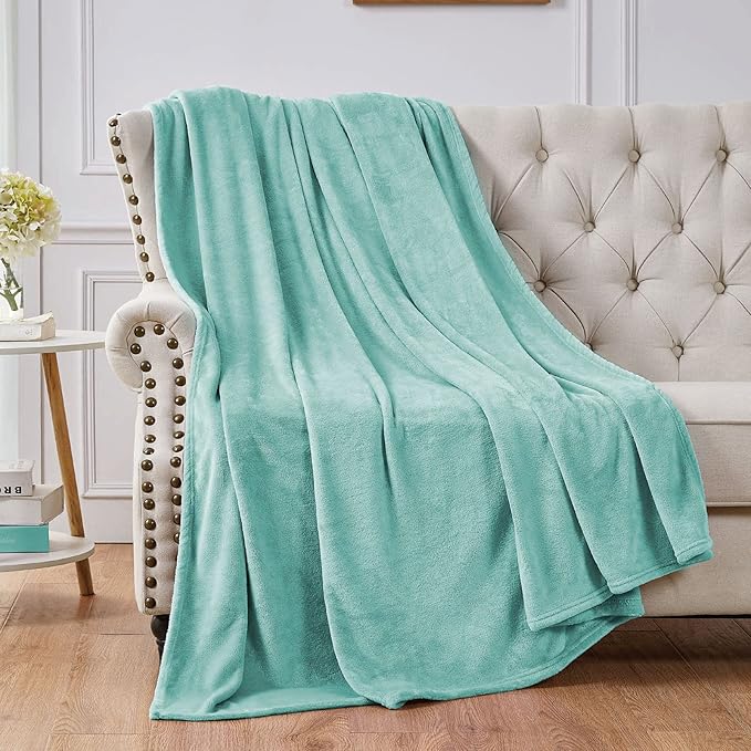 Walensee Fleece Blanket Plush Throw Fuzzy Lightweight (King Size 108x90 Light Blue) Super Soft Microfiber Flannel Blankets for Couch, Bed, Sofa Ultra Luxurious Warm and Cozy for All Seasons