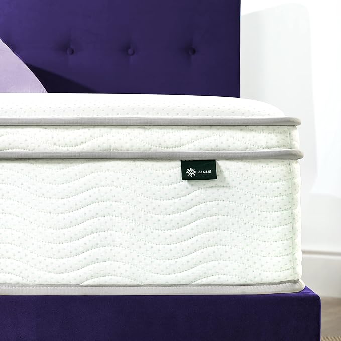 ZINUS 12 Inch Foam and Spring Mattress, Full, CertiPUR-US Certified Foams, Mattress in A Box, White