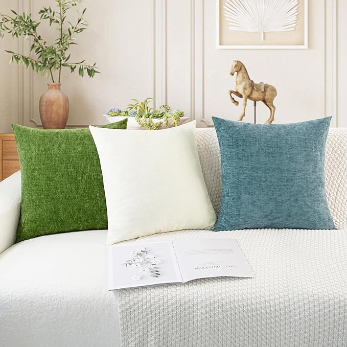 CaliTime Decorative Couch Throw Pillow Covers 22 X 22 Inches Cream | Pack of 2 - Image 5