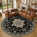 RELEANY Washable Area Rug, Round 10ft, Water Repellent, Pet Friendly, Vintage by RELEANY