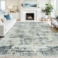 6x9 Washable Area Rug for Living Room Bedroom: Non-Slip Modern Black Gray | by Oriannal