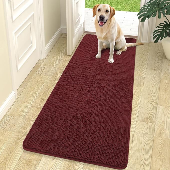 OLANLY Dog Door Mat for Muddy Paws 70x24, Super Absorbent Chenille Mud Mat | by OLANLY