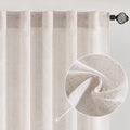 MIULEE White Linen Curtains 37x90 Inch Long 2 Panels by MIULEE