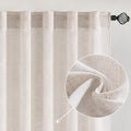 MIULEE White Linen Curtains 120 Inches Long by MIULEE