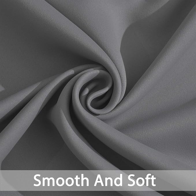 Yakamok Grey Room Darkening Curtains 52x108 inch Gray Grommet-Living Room | 2 - Image 3