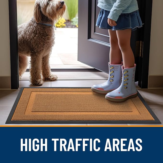 OLANLY Front Door Mat Outside 59x23, All-Season Heavy-Duty Rubber Doormat | - Image 6