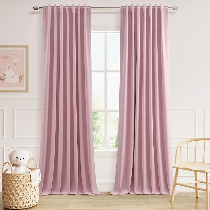 100% Blackout Curtains 90 Inch Length 2 Panels Set by Guken