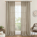 Taupe Linen Curtains for Living Room Bedroom 84 inch Length 2 Panels | Light by LAMIT