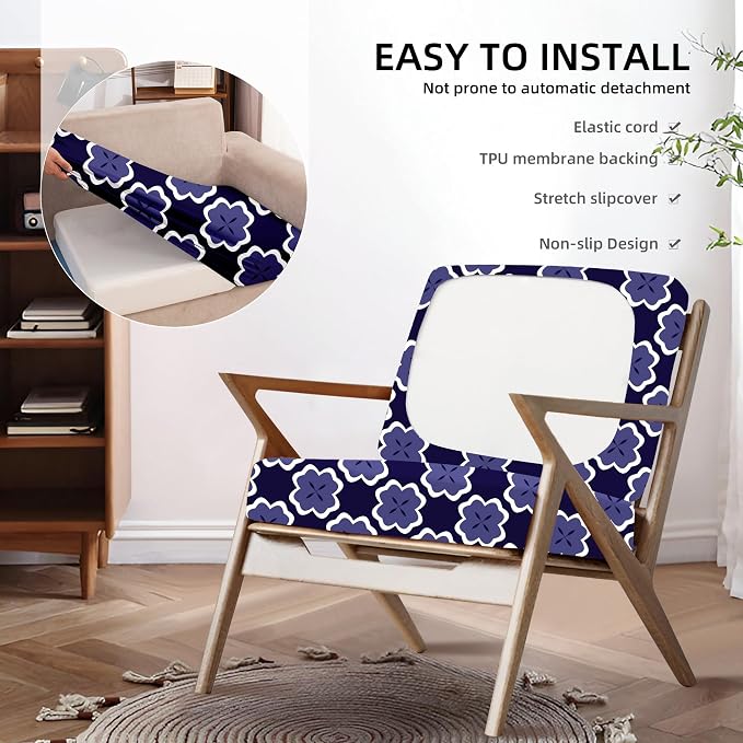 8Pcs Outdoor Cushion Covers, Elastic Patio Cushion Covers | Washable, - Image 5