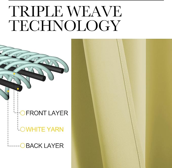 NICETOWN RV Blackout Curtains for Camper Windows, Paler Yellow, Short Blackout - Image 3