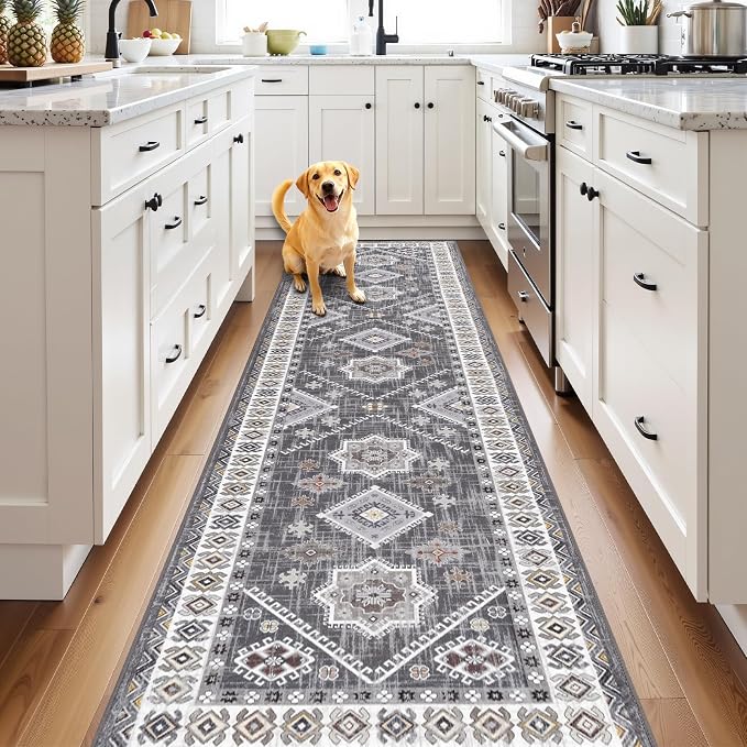 HEBE Boho Kitchen Mats for Floor 24''x96'', Non Slip Washable Runner Rug | by HEBE