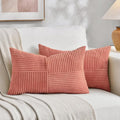 Fancy Homi 2 Packs Coral Lumbar Decorative Throw Pillow Covers 16x28 Inch by Fancy+Homi
