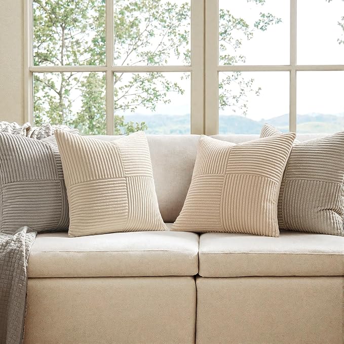 MIULEE Neutral Decorative Throw Pillow Covers 18x18 Inch Set of 4 - Image 2