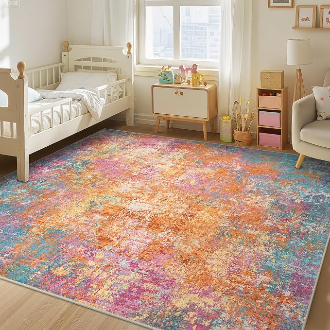 RELEANY Washable 8'x10' Abstract Area Rug - Image 2