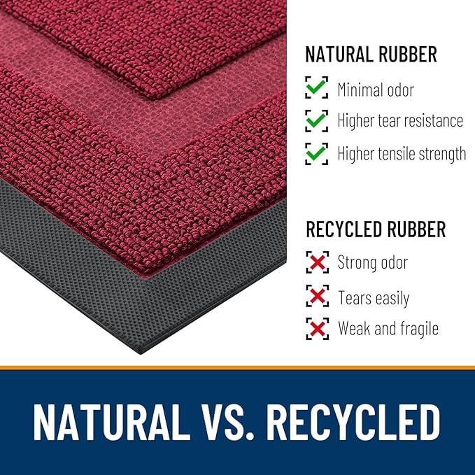 OLANLY Front Door Mat Outside 47x23, All-Season Heavy-Duty Rubber Doormat | - Image 3