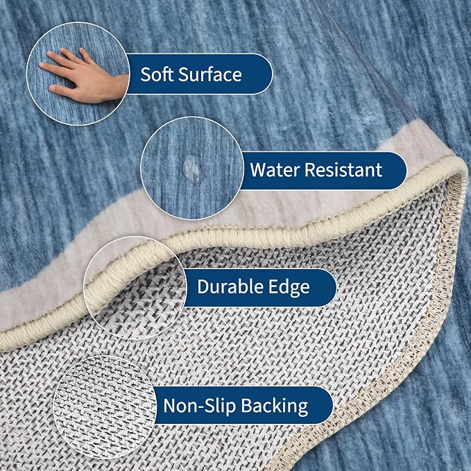 GarveeHome Scalloped Washable Area Rugs 9 x 12 Rug - Image 4