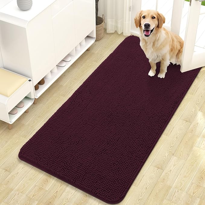 OLANLY Dog Door Mat for Muddy Paws 47x24, Super Absorbent Chenille Mud Mat | by OLANLY