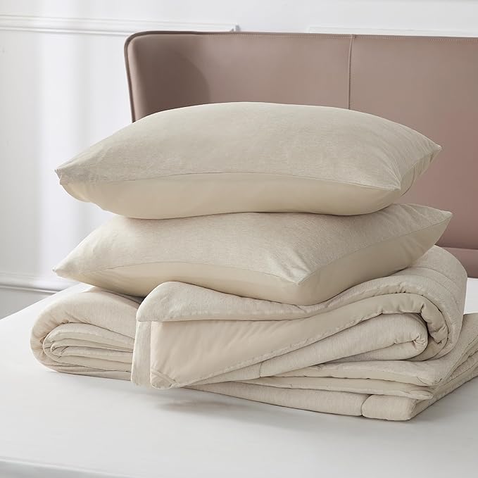 Bedsure California King Comforter Set - Cooling and Warm Bed Set, Linen Reversible Bedding for All Season, 3 Pieces, 1 California King Size Comforter (104"x96") and 2 Pillow Cases (20"x36")
