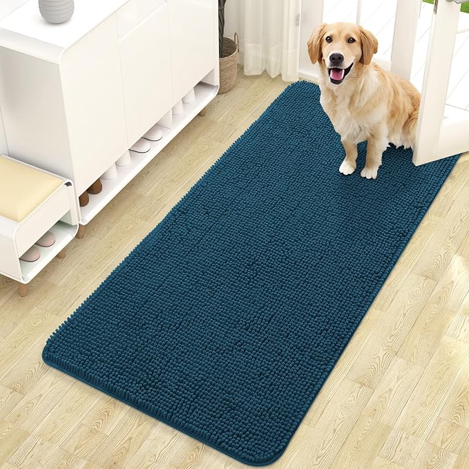 OLANLY Dog Door Mat for Muddy Paws 47x24, Super Absorbent Chenille Mud Mat | by OLANLY