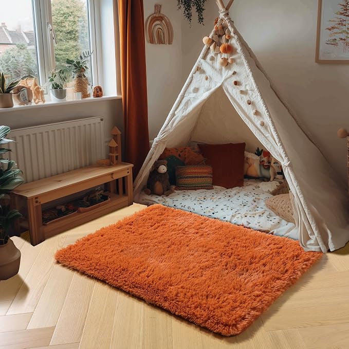 Amdrebio Burnt Orange Small Mini Area Rug 2x3 - Image 6