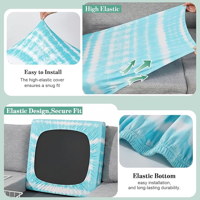 8Pcs Patio Cushion Covers Stretch Outdoor Furniture Protector Slipcovers | - Image 5