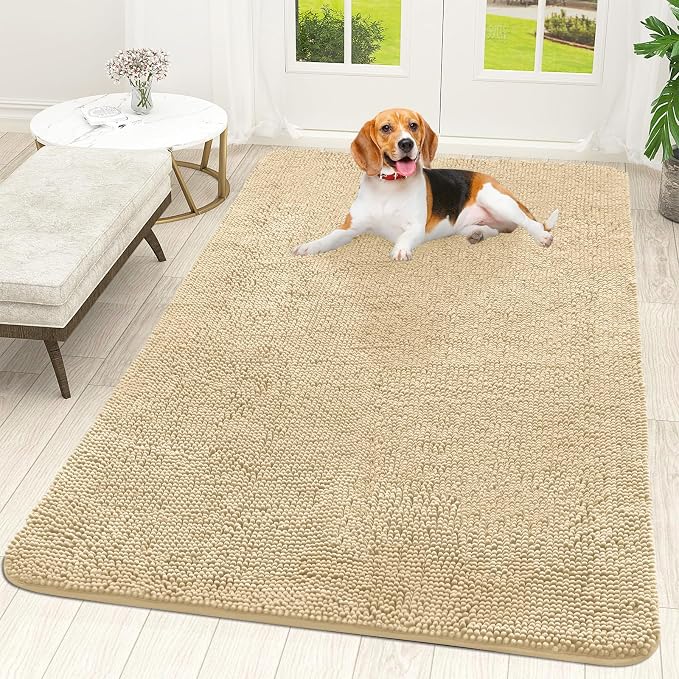 OLANLY Dog Door Mat for Muddy Paws 59x35, Super Absorbent Chenille Mud Mat | by OLANLY