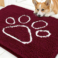 OLANLY Dog Door Mat for Muddy Paws 30x20, Paw Print Design Chenille Mud Mat | by OLANLY