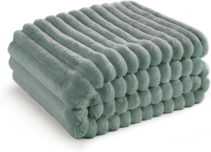 Bedsure GentleSoft Green Throw Blanket for Couch - Cozy Soft Blankets for Women, Cute Small Fleece Throws for Girls, Sage Green Room Decor Decorations for Home, 50x60 Inches