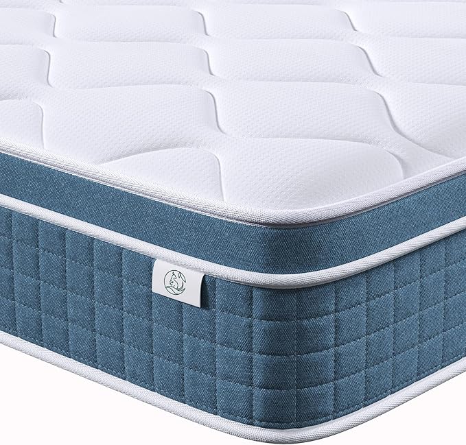 koorlian Twin Mattress 10 Inch, Hybrid Twin Size Mattress in a Box, Twin Bed Mattress with Individual Pocket Springs and Pressure-Relieving Memory Foam, Breathable, Medium Firm Mattress 75"x39"x10"