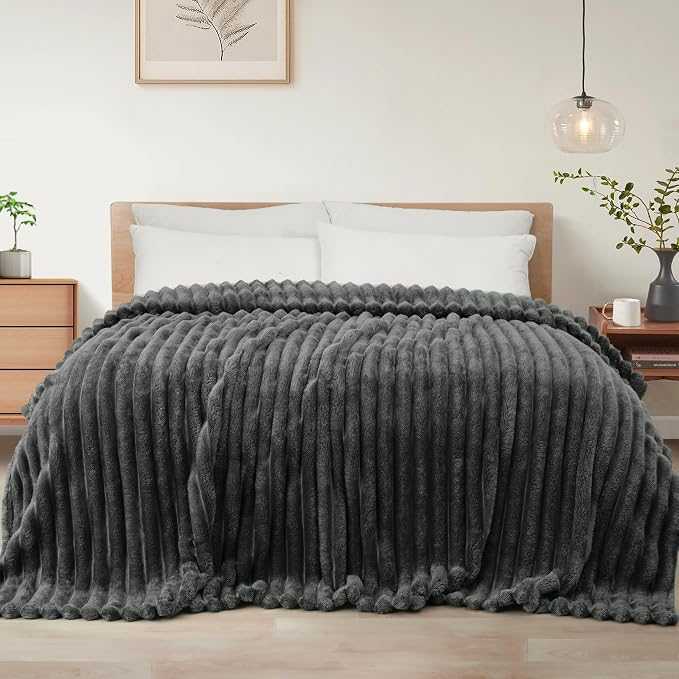 Exclusivo Mezcla Striped California King Size Fleece Blanket by ExclusivoMezcla