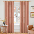 YoungsTex Rust Terracotta Linen Curtains 80 Inch Length, Burnt Orang Light by YoungsTex