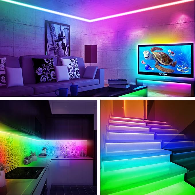 maylit ICRGB TV LED Backlight, 8.2ft Bluetooth LED Lights for TV 24-60in, USB Powered TV Lights Kit with Remote and App Control, Music Sync, Color Change with TV Sound, Bias Lighting for HDTV