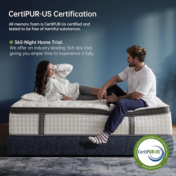 Queen Size Mattress, 14 Inch Hybrid Mattress in a Box, Gel Memory Foam Individually Wrapped Pocket Coils Innerspring Pressure Relief, Medium Firm (14 Inch, Queen (U.S. Standard))