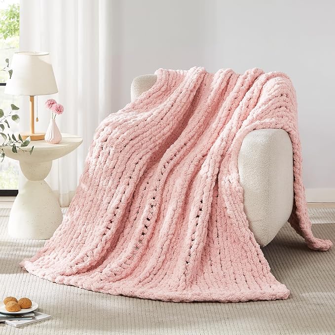 L'AGRATY Chunky Knit Throw Blanket - Image 6