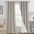 H.VERSAILTEX Blackout Curtains Linen Curtains 120 inches Long 100% Black Out by HVERSAILTEX