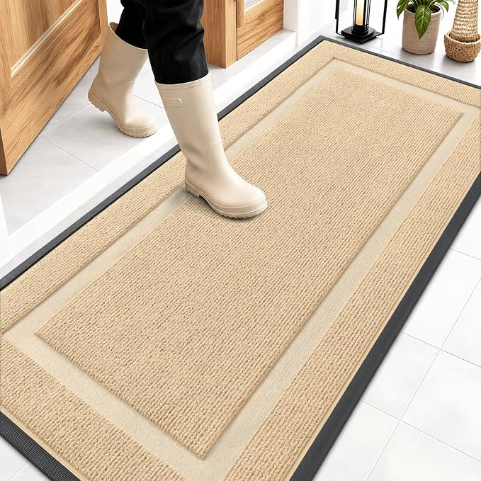 OLANLY Front Door Mat Outside 59x23, All-Season Heavy-Duty Rubber Doormat | by OLANLY