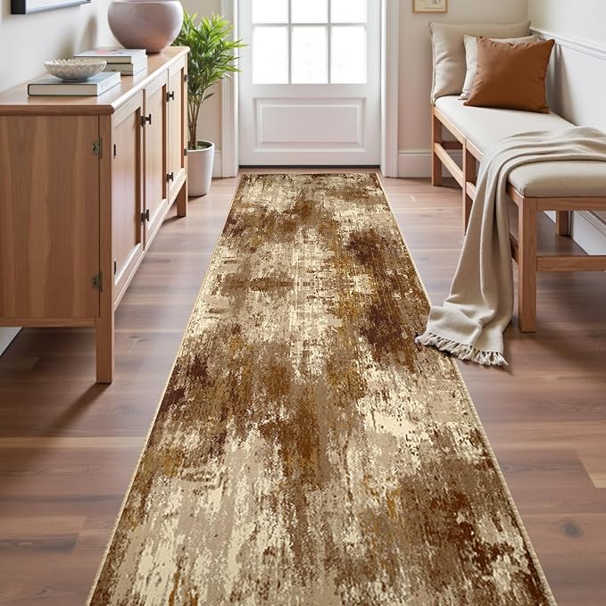 RELEANY Washable Runner 2'x10' Abstract Area Rug by RELEANY