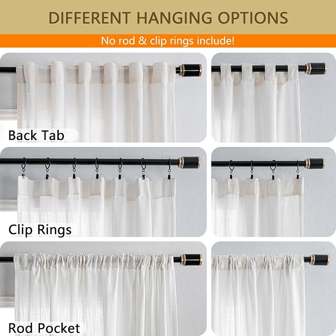 MYSKY HOME Natural Curtains for Living Room 1 Panel - Image 4