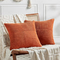 Fancy Homi Set of 2 Burnt Orange Samll Decorative Throw Pillow Covers 12x12 Inch by Fancy+Homi
