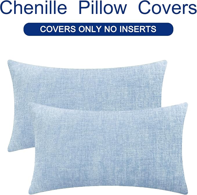 CaliTime Decorative Couch Throw Pillow Covers 26 X 16 Inches Baby Blue | Pack - Image 6