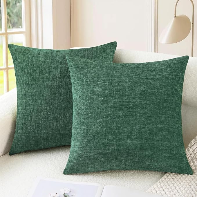 CaliTime Decorative Couch Throw Pillow Covers 18 X 18 Inches Dark Green | Pack by CaliTime