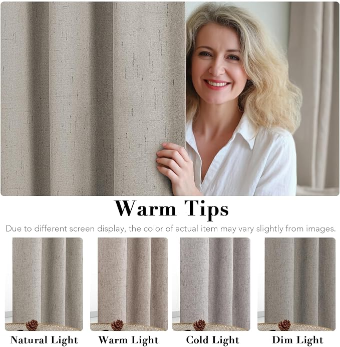 H.VERSAILTEX Blackout Curtains Linen Curtains 120 inches Long 100% Black Out - Image 5
