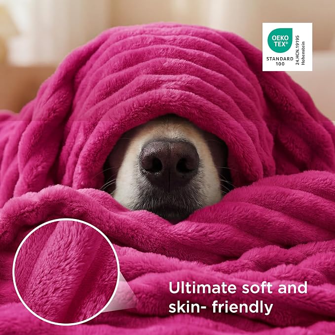 Bedsure Soft Hot Pink Throw Blanket - Image 4
