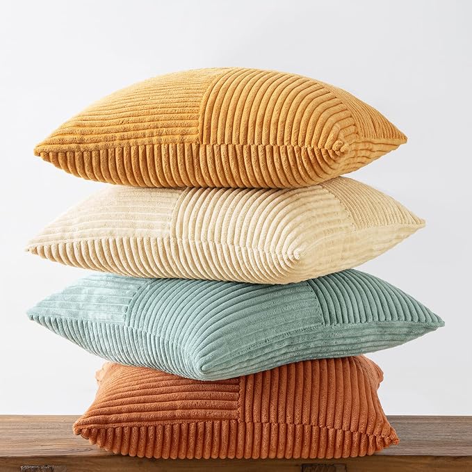 MIULEE Fall Boho Farmhouse Decorative Throw Pillow Covers 20x20 Inch 4 Packs - Image 8