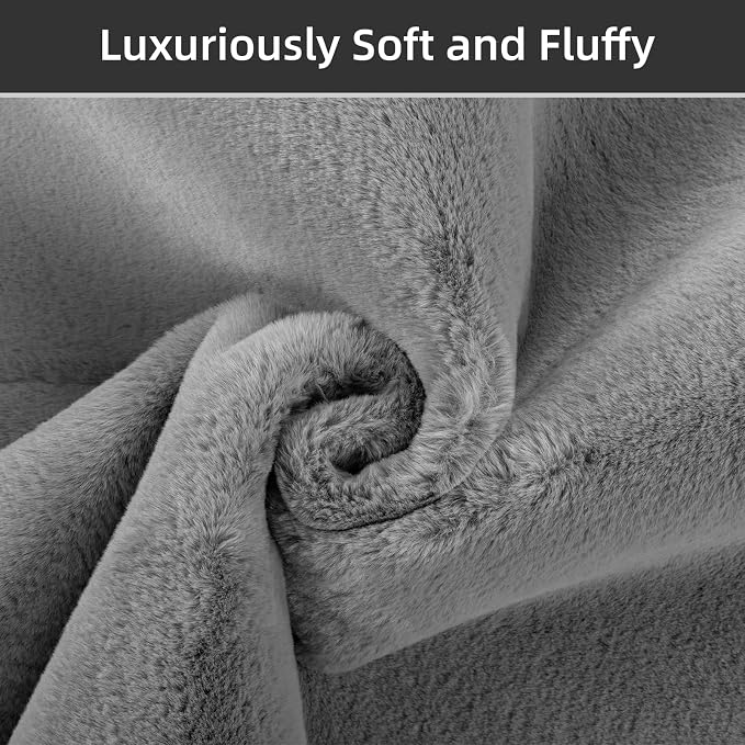SHACOS Ultra Soft Faux Rabbit Fur Area Rugs 4x6 - Image 3
